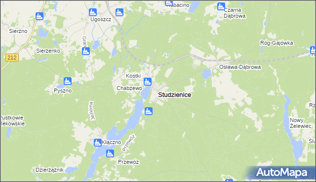 mapa Studzienice powiat bytowski, Studzienice powiat bytowski na mapie Targeo