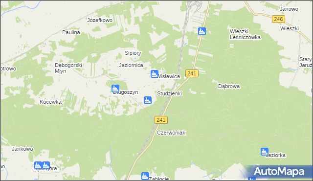 mapa Studzienki gmina Kcynia, Studzienki gmina Kcynia na mapie Targeo