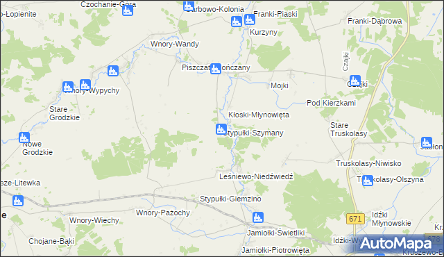 mapa Stypułki-Szymany, Stypułki-Szymany na mapie Targeo