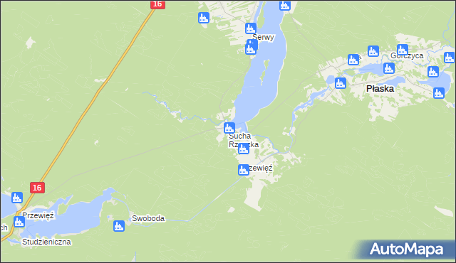 mapa Sucha Rzeczka, Sucha Rzeczka na mapie Targeo