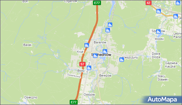 mapa Suchedniów, Suchedniów na mapie Targeo