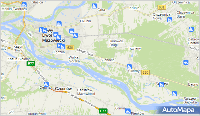 mapa Suchocin gmina Jabłonna, Suchocin gmina Jabłonna na mapie Targeo