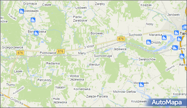 mapa Suchostruga, Suchostruga na mapie Targeo