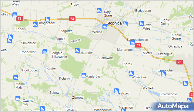 mapa Suchowola gmina Stopnica, Suchowola gmina Stopnica na mapie Targeo