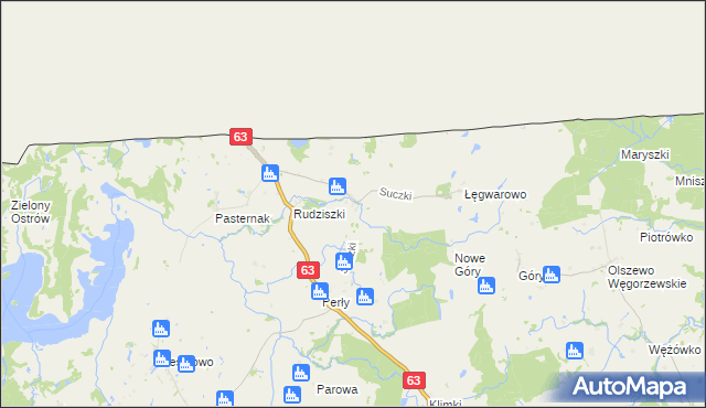 mapa Suczki gmina Węgorzewo, Suczki gmina Węgorzewo na mapie Targeo