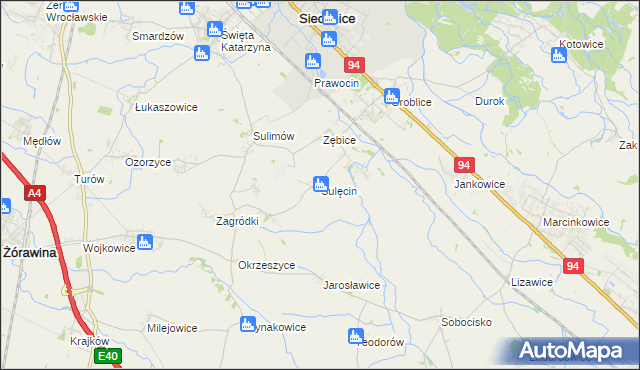 mapa Sulęcin gmina Siechnice, Sulęcin gmina Siechnice na mapie Targeo