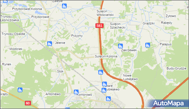 mapa Sulęcin-Kolonia, Sulęcin-Kolonia na mapie Targeo