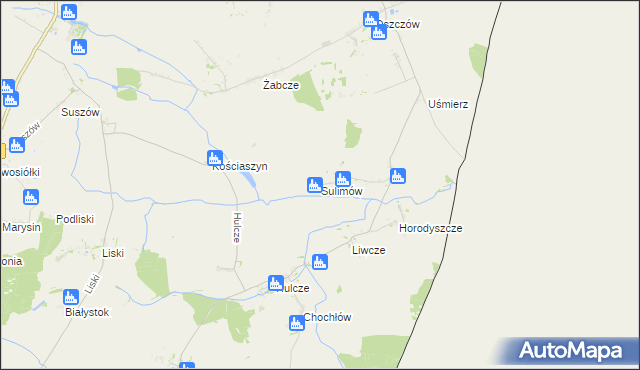 mapa Sulimów gmina Dołhobyczów, Sulimów gmina Dołhobyczów na mapie Targeo