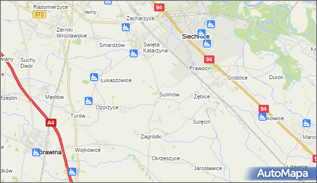 mapa Sulimów gmina Siechnice, Sulimów gmina Siechnice na mapie Targeo