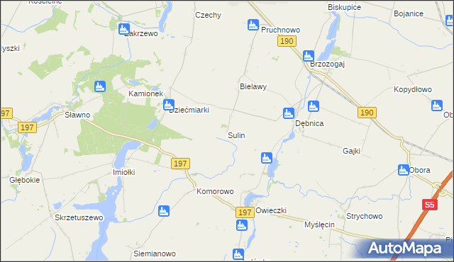 mapa Sulin gmina Kłecko, Sulin gmina Kłecko na mapie Targeo