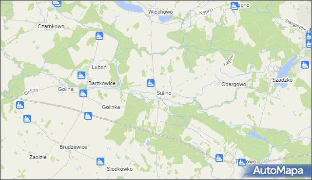 mapa Sulino gmina Marianowo, Sulino gmina Marianowo na mapie Targeo