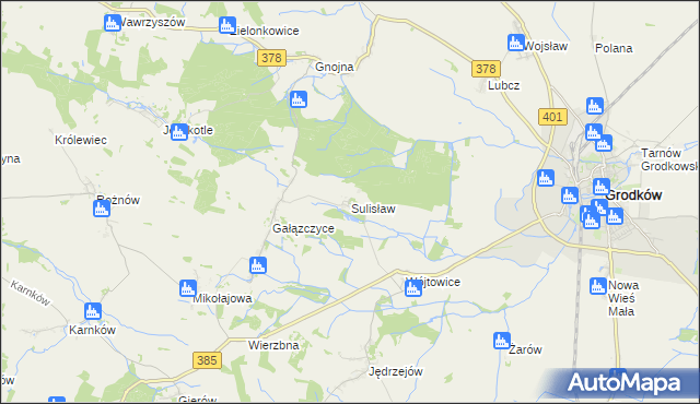 mapa Sulisław gmina Grodków, Sulisław gmina Grodków na mapie Targeo