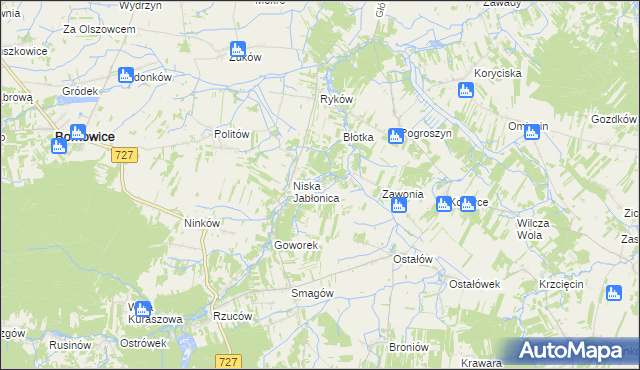 mapa Sulistrowice gmina Chlewiska, Sulistrowice gmina Chlewiska na mapie Targeo