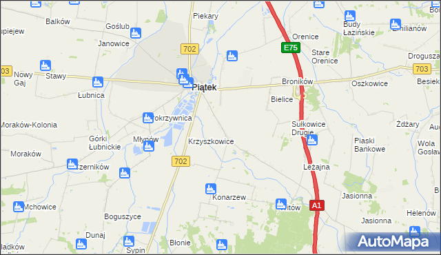 mapa Sułkowice Pierwsze, Sułkowice Pierwsze na mapie Targeo