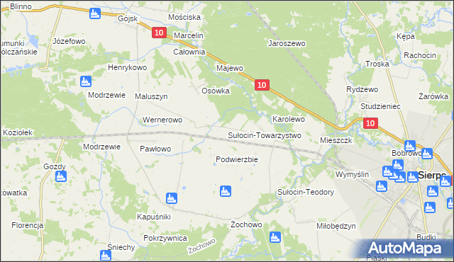mapa Sułocin-Towarzystwo, Sułocin-Towarzystwo na mapie Targeo