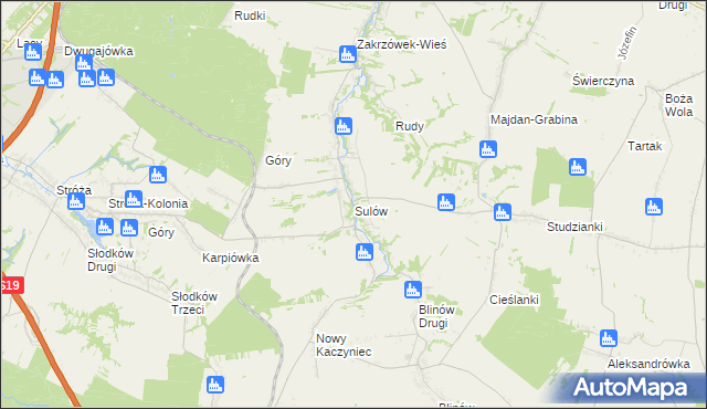 mapa Sulów, Sulów na mapie Targeo