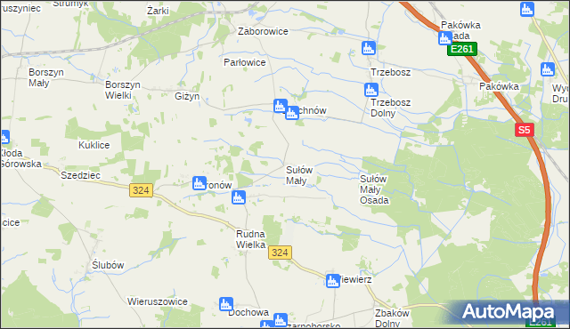 mapa Sułów Mały, Sułów Mały na mapie Targeo