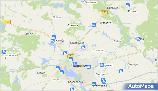 mapa Sułowo gmina Choszczno, Sułowo gmina Choszczno na mapie Targeo