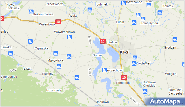 mapa Sumin gmina Kikół, Sumin gmina Kikół na mapie Targeo