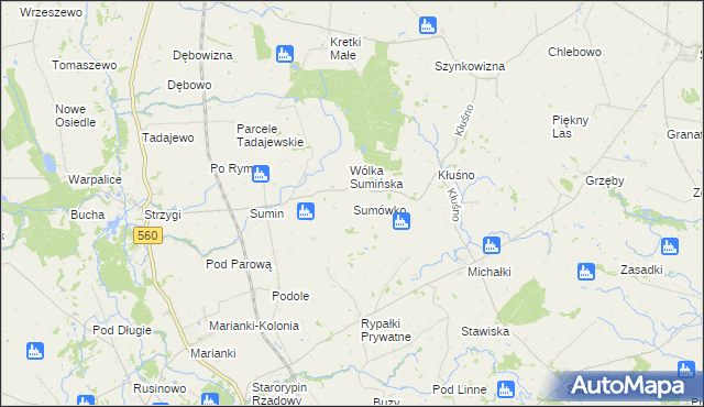 mapa Sumówko gmina Osiek, Sumówko gmina Osiek na mapie Targeo