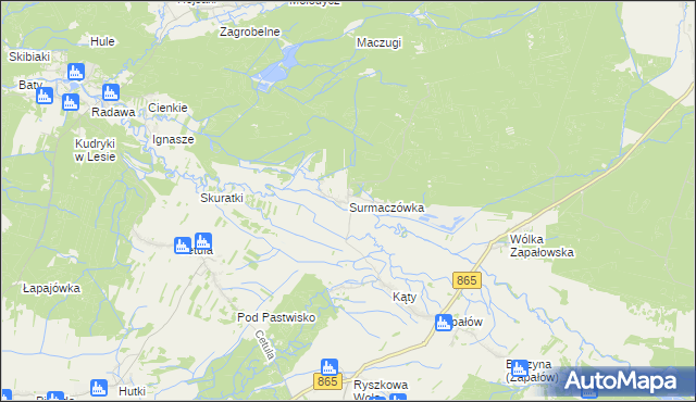 mapa Surmaczówka, Surmaczówka na mapie Targeo