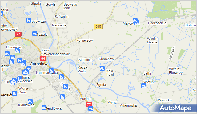 mapa Surochów, Surochów na mapie Targeo