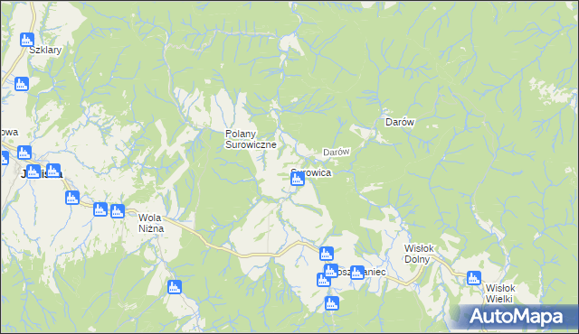 mapa Surowica, Surowica na mapie Targeo