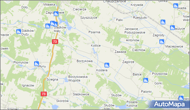 mapa Suskrajowice, Suskrajowice na mapie Targeo