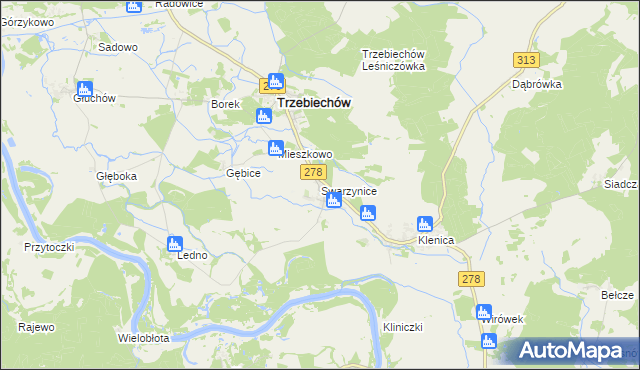 mapa Swarzynice, Swarzynice na mapie Targeo