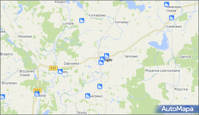 mapa Świątki powiat olsztyński, Świątki powiat olsztyński na mapie Targeo