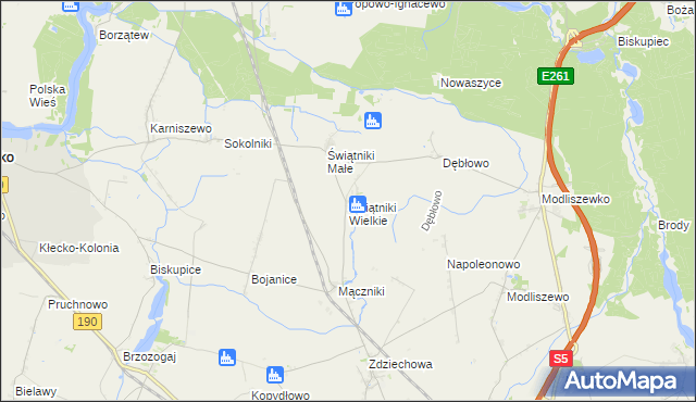 mapa Świątniki Wielkie, Świątniki Wielkie na mapie Targeo