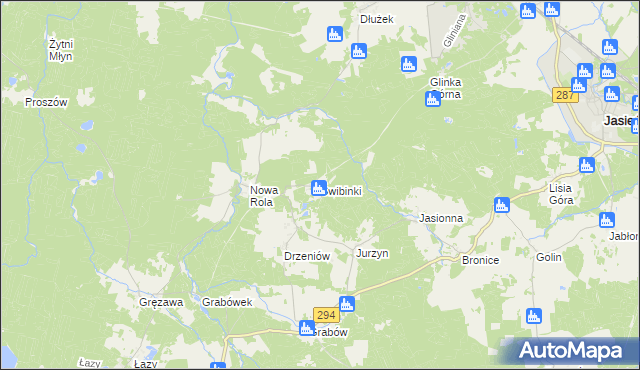 mapa Świbinki, Świbinki na mapie Targeo