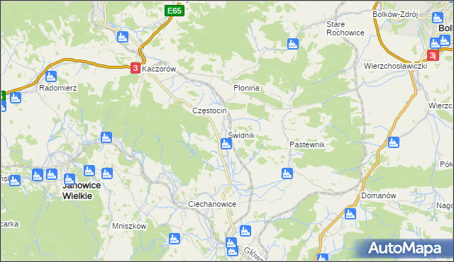 mapa Świdnik gmina Marciszów, Świdnik gmina Marciszów na mapie Targeo