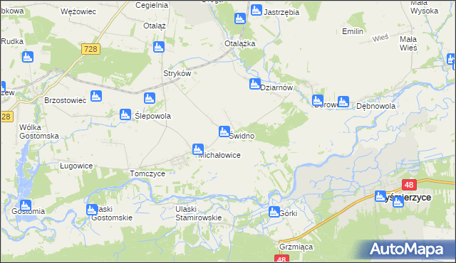 mapa Świdno gmina Mogielnica, Świdno gmina Mogielnica na mapie Targeo
