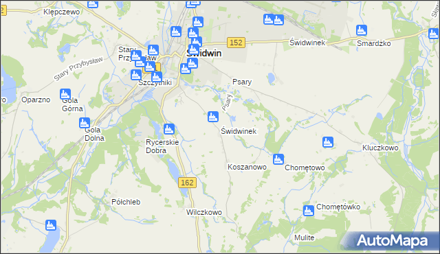 mapa Świdwinek, Świdwinek na mapie Targeo