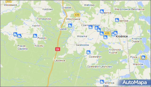 mapa Świebodów, Świebodów na mapie Targeo