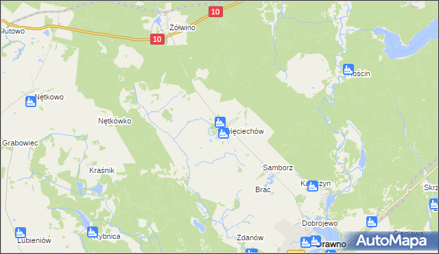 mapa Święciechów, Święciechów na mapie Targeo