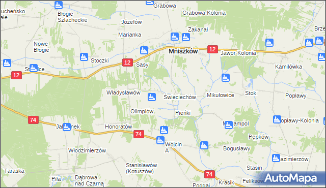 mapa Świeciechów, Świeciechów na mapie Targeo