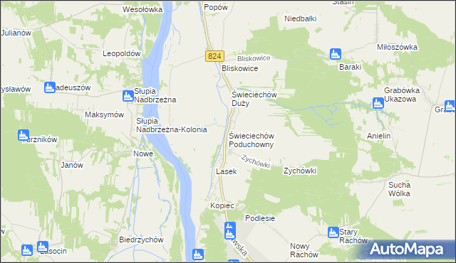 mapa Świeciechów Poduchowny, Świeciechów Poduchowny na mapie Targeo