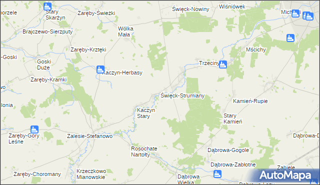 mapa Święck-Strumiany, Święck-Strumiany na mapie Targeo
