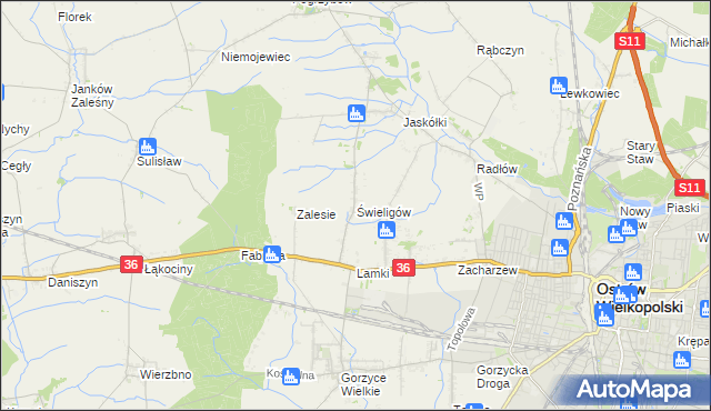 mapa Świeligów, Świeligów na mapie Targeo