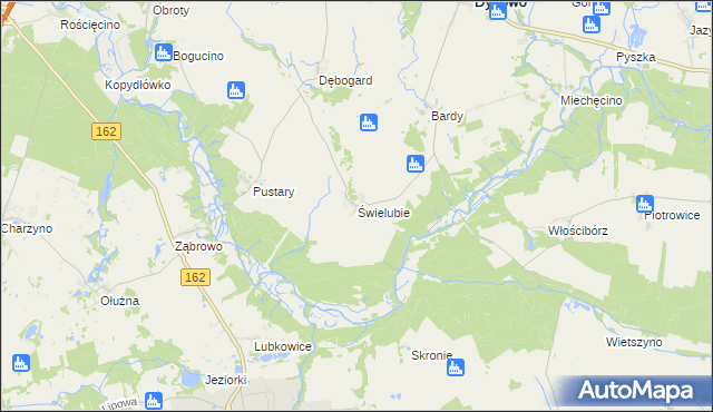 mapa Świelubie gmina Dygowo, Świelubie gmina Dygowo na mapie Targeo