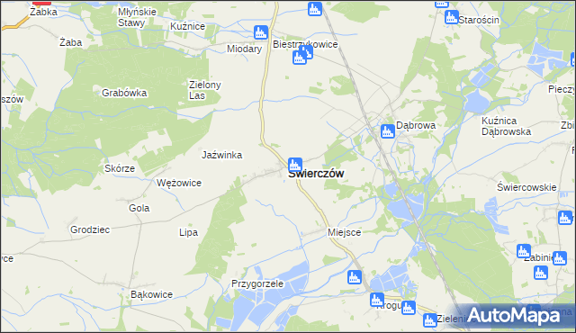 mapa Świerczów powiat namysłowski, Świerczów powiat namysłowski na mapie Targeo