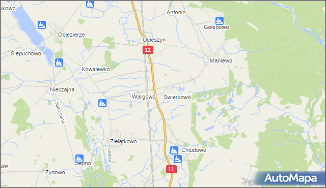 mapa Świerkówki, Świerkówki na mapie Targeo