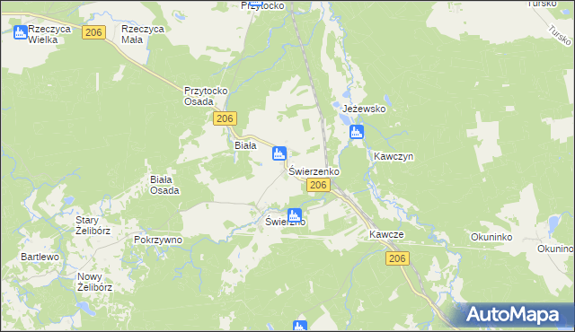 mapa Świerzenko, Świerzenko na mapie Targeo