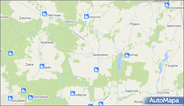 mapa Świeszewo gmina Gryfice, Świeszewo gmina Gryfice na mapie Targeo