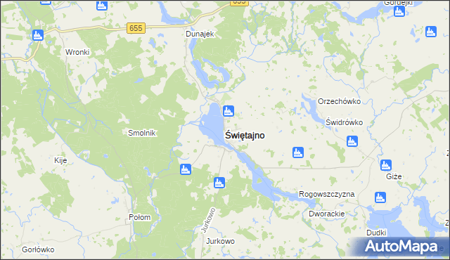 mapa Świętajno powiat olecki, Świętajno powiat olecki na mapie Targeo