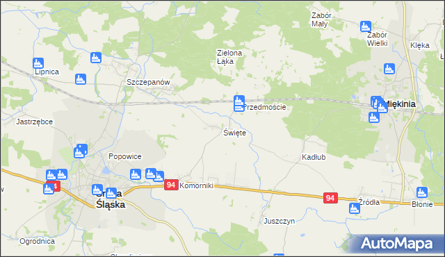 mapa Święte gmina Środa Śląska, Święte gmina Środa Śląska na mapie Targeo