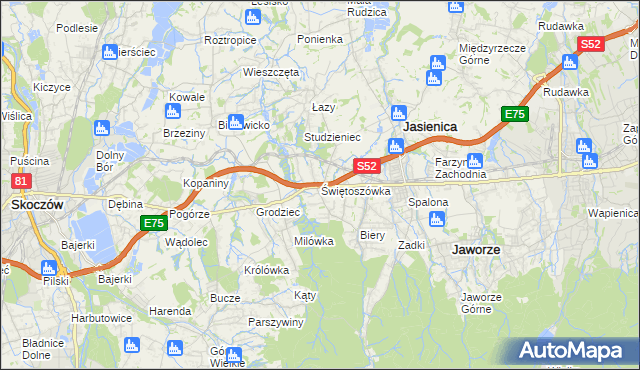 mapa Świętoszówka, Świętoszówka na mapie Targeo