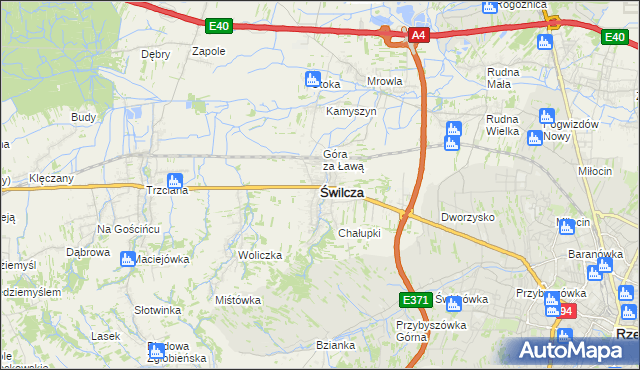 mapa Świlcza, Świlcza na mapie Targeo